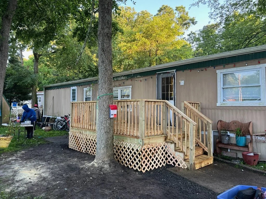 New deck on mobile home