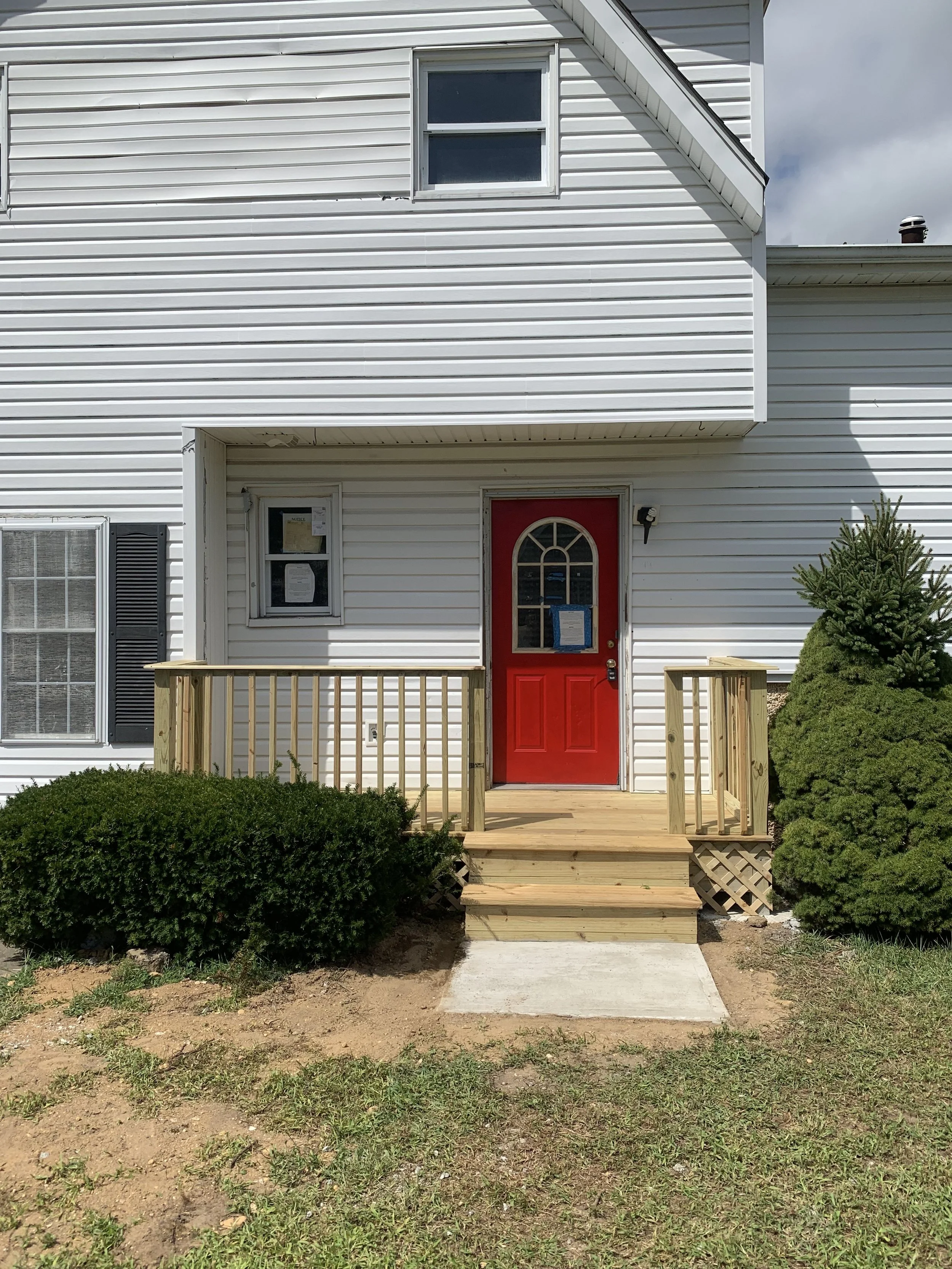 New porch and steps after