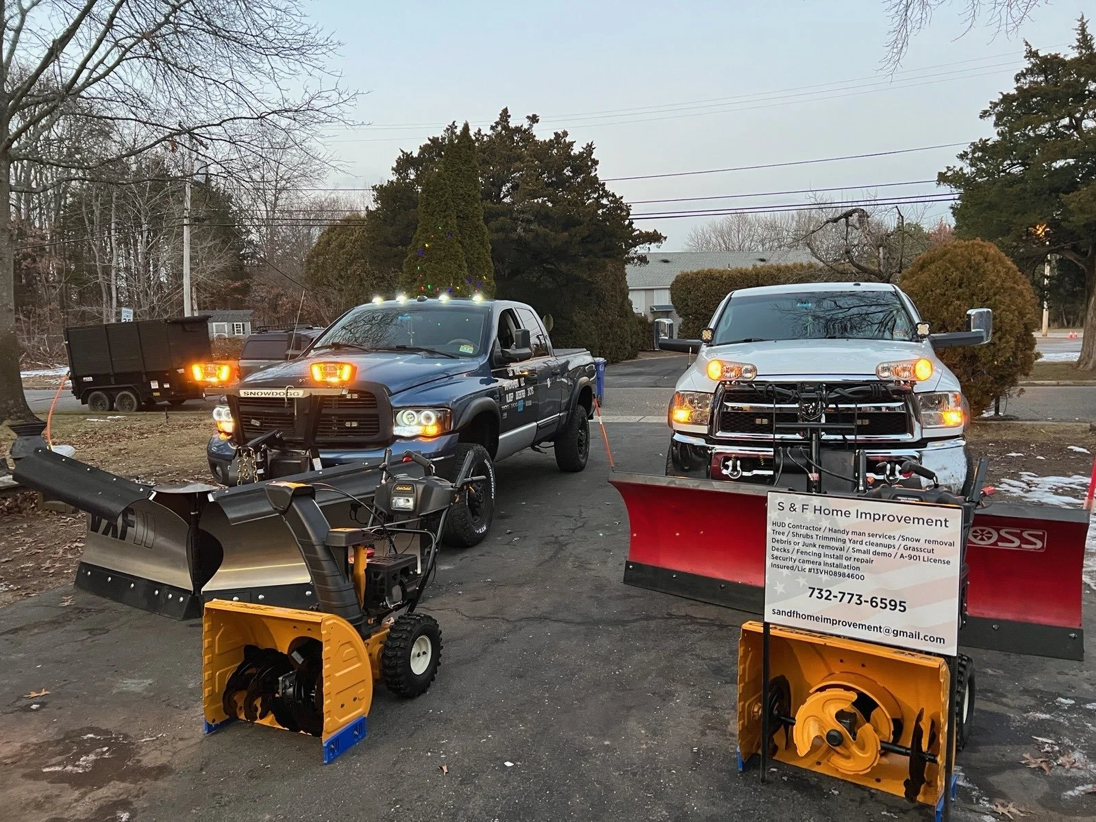 S&F Home Improvement snow removal and work crews